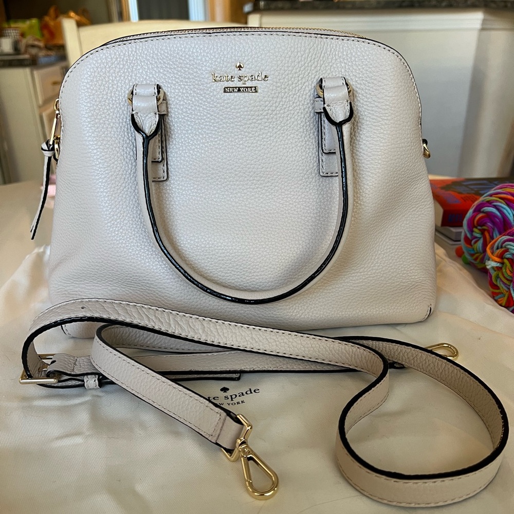 NWT Kate Spade NY Jackson Street Lottie Leather Handbag in Soft Porcelain - Picture 8 of 8